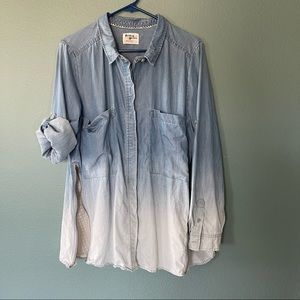 Anthroplogie Holding Horses ombré lace chambray Sz 14